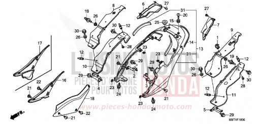 MOULURE DE SIEGE/COUVERCLE LATERAL XL1000VB de 2011
